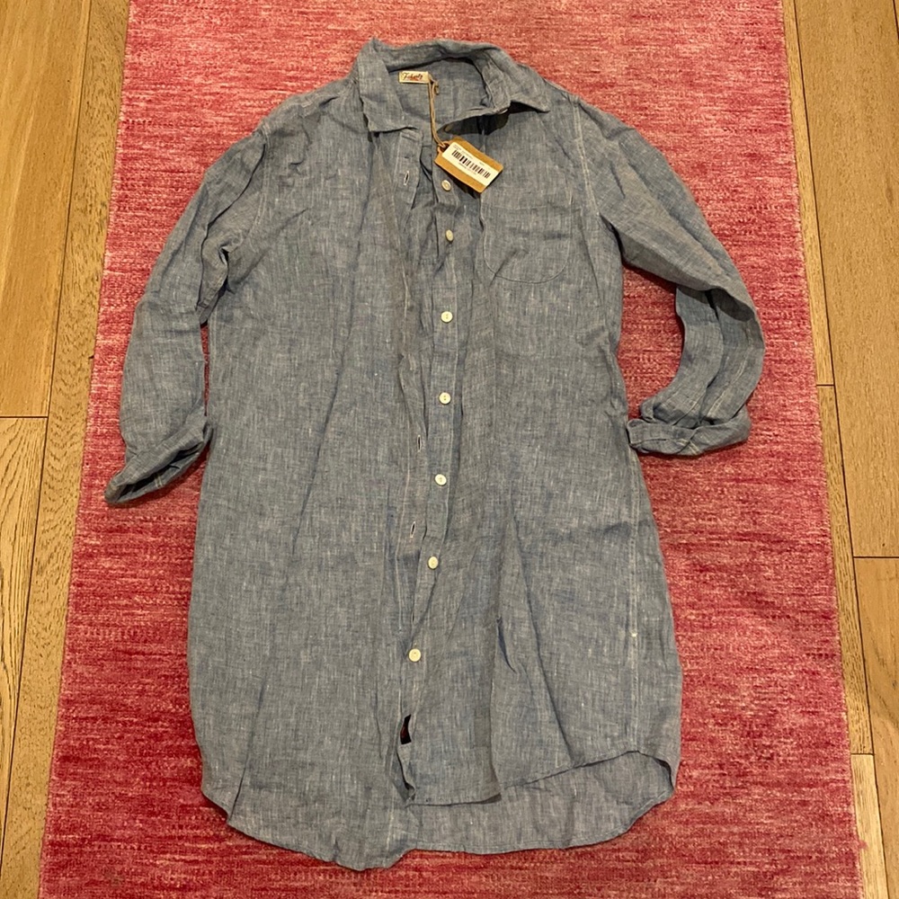 Faherty Blue Linen Dress / Cover-up